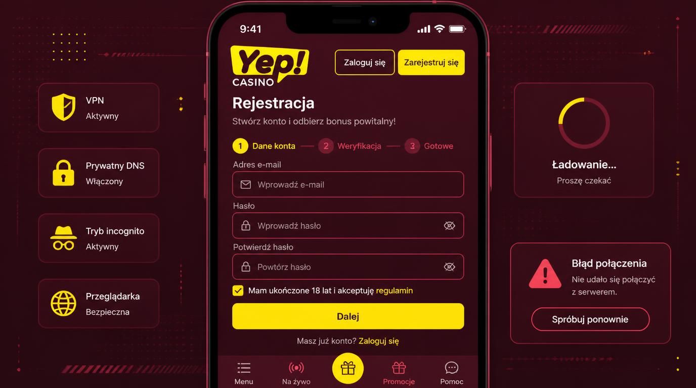 problem na telefonie przy rejestracji Yep Casino