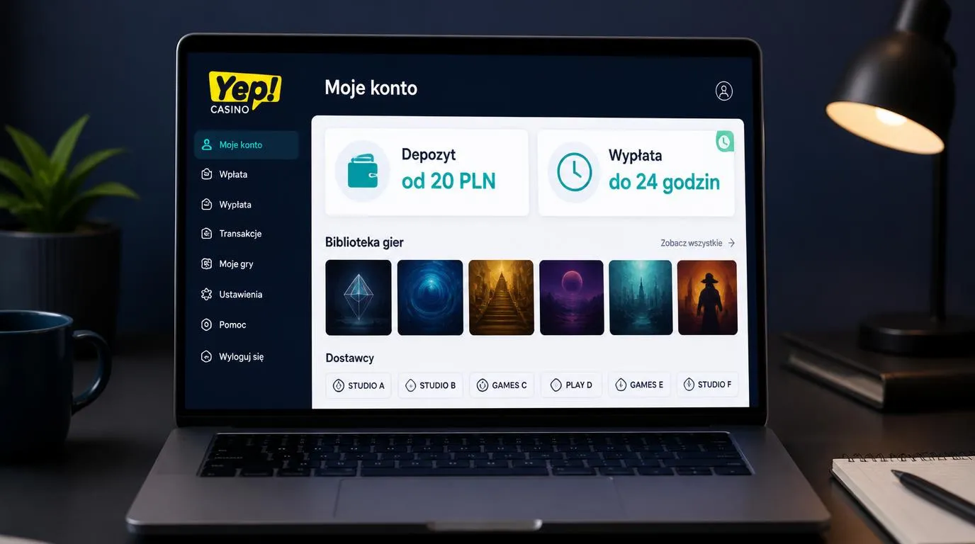 Panel kasyna z depozytem 20 PLN, wypłatą do 24 godzin i biblioteką gier wielu dostawców